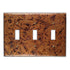 Cobre claro envejecido - Placa de pared con 3 palancas