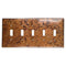 Cobre claro envejecido - Placa de pared con 5 palancas
