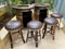 Juego de mesa de bar de roble doble, barril de vino bourbon, estante de almacenamiento en la puerta, mueble bar de barril, bar de barril de whisky, mueble bar de barril de vino