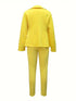 Women's Double-breasted Blazer and Pants Set