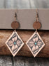 Western Blossom Wood Drop Earrings