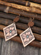 Western Blossom Wood Drop Earrings