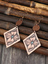 Western Blossom Wood Drop Earrings