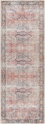 Alfombra desgastada lavable de color rosa Dunshaughlin - Oferta