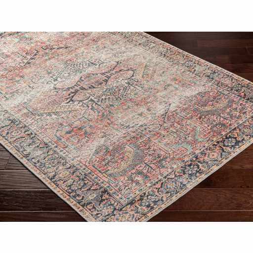Alfombra desgastada lavable de color rosa Dunshaughlin - Oferta