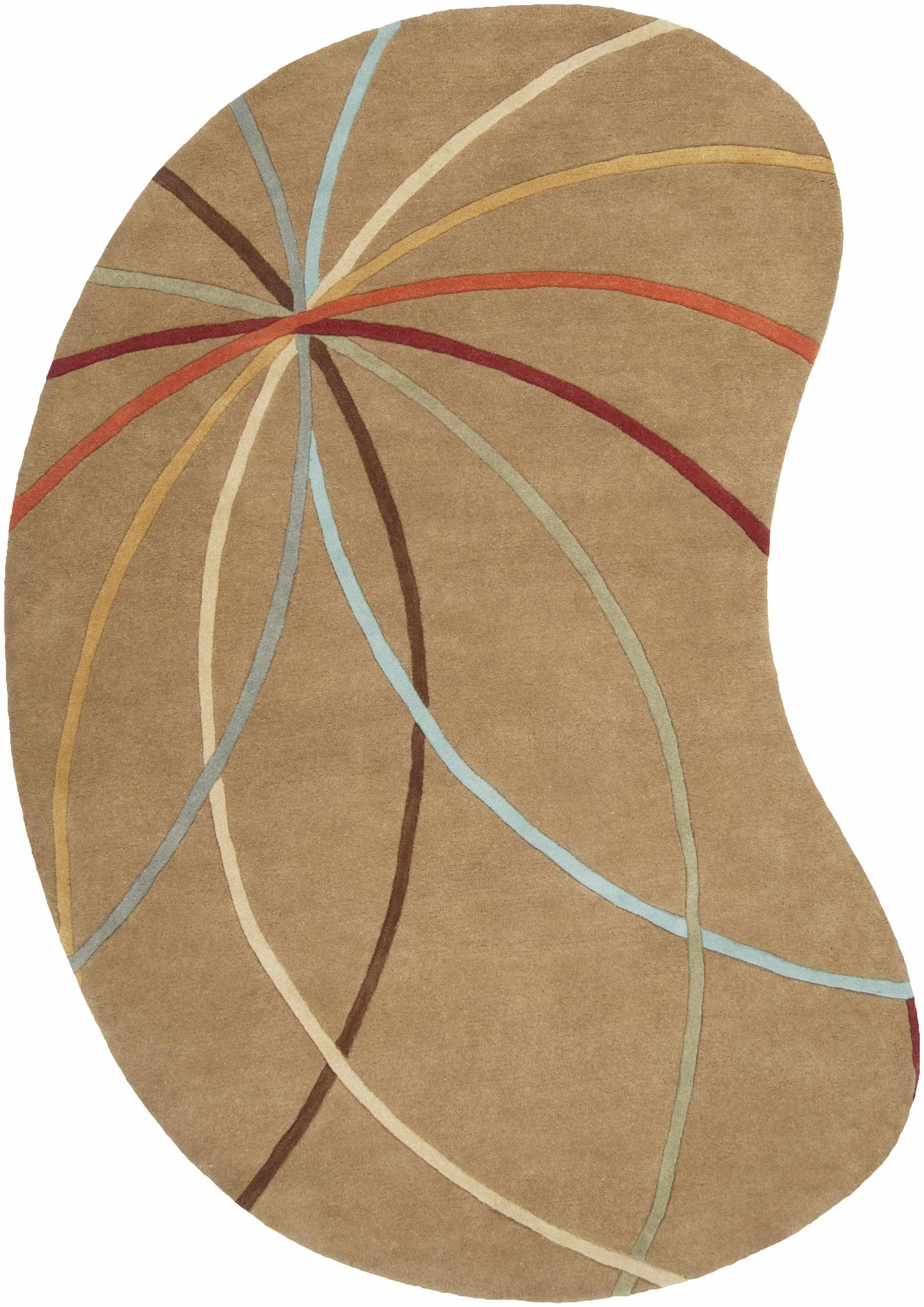 Davison Brown Geometric Modern Wool Rug