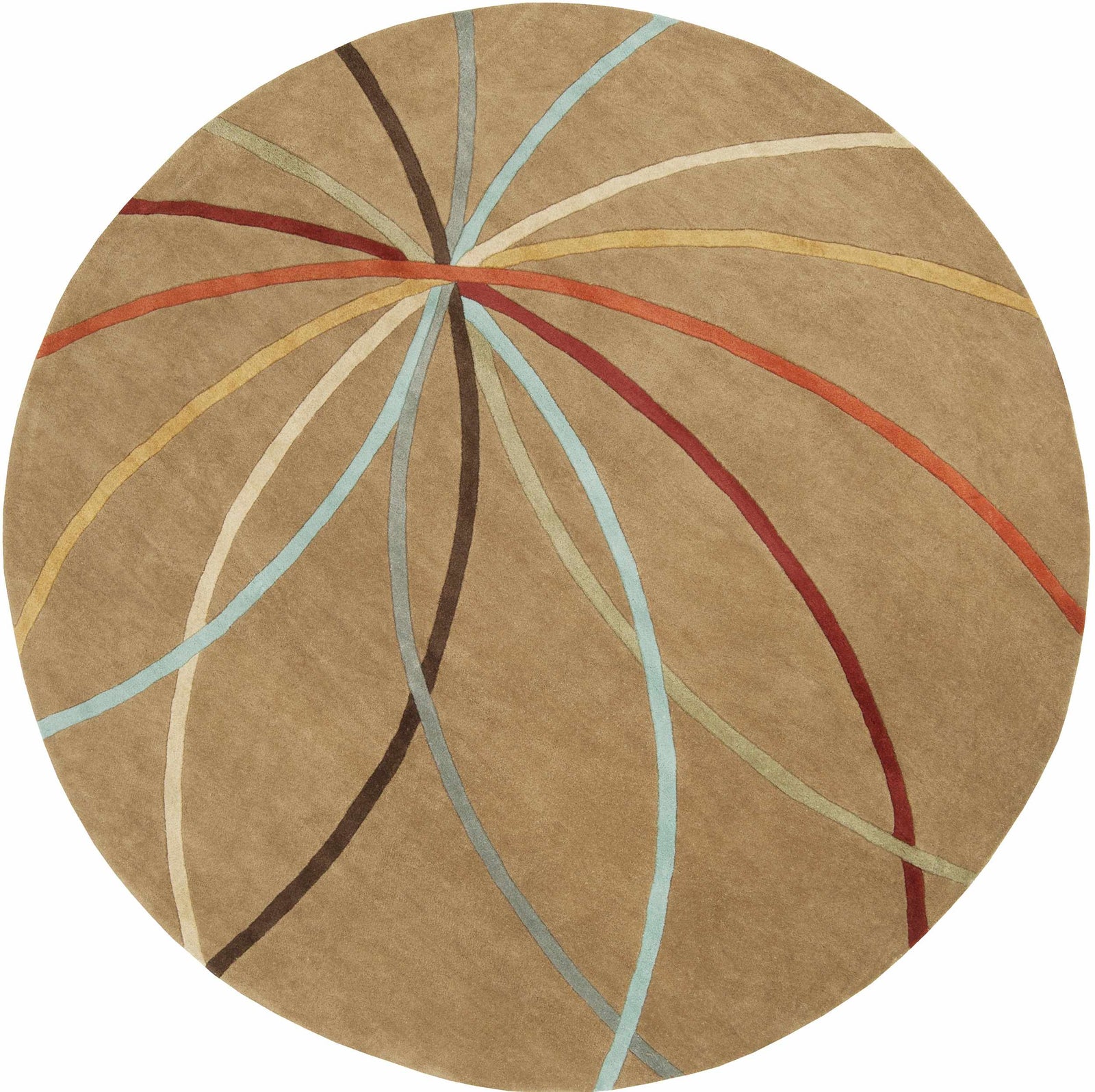 Davison Brown Geometric Modern Wool Rug