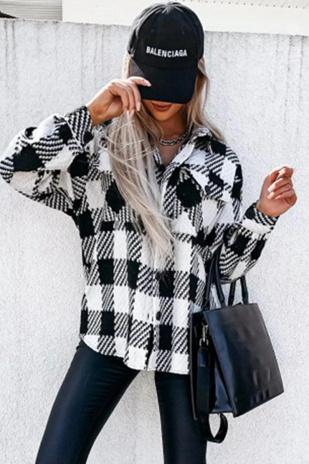 Button-Up Flannel Shirt Jacket