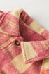 Oversized Fuzzy Plaid Jacket for Women