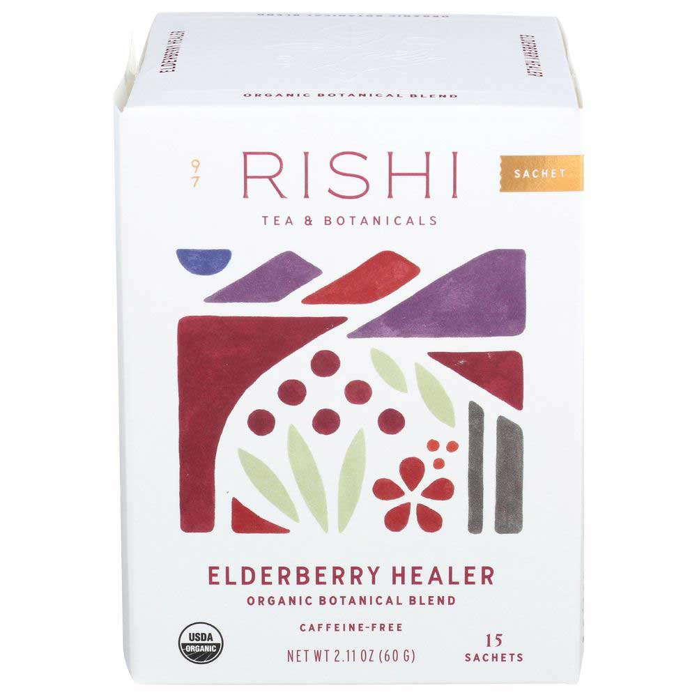 Té Rishi de Saúco Sanador (paquete de 6 - 15 bolsitas)