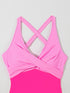 Pink Two-Tone Flared One-Piece Swimsuit