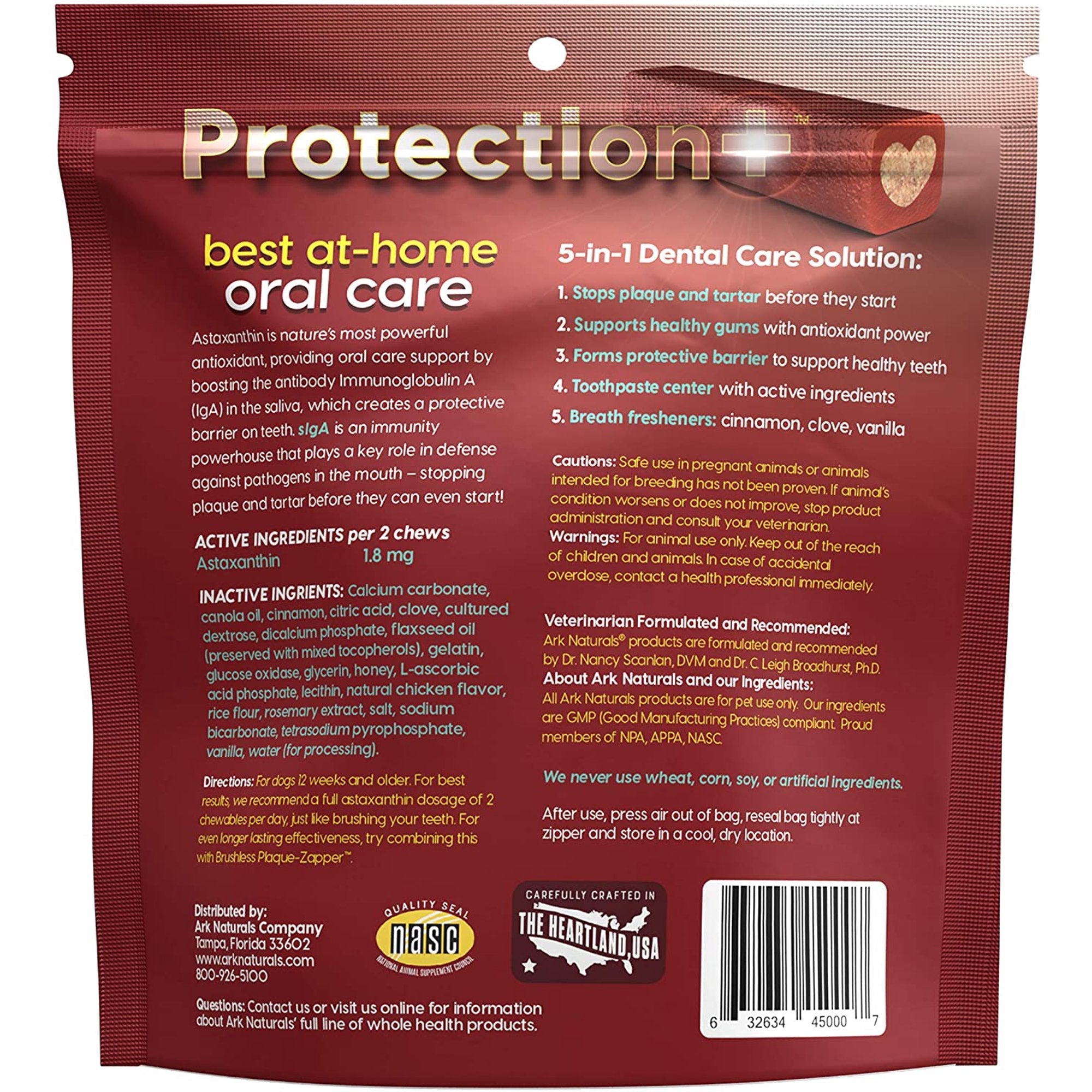 Pasta dental Ark Naturals sin cepillo Protection+ para perros - 18 oz