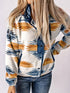 Comfortable Fleece Jacket with Geometric Print