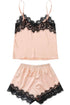 Women's 5-Piece Satin Pajama Set, Lace Trimmed