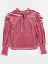Velvet Blouse with Bow Tie Back