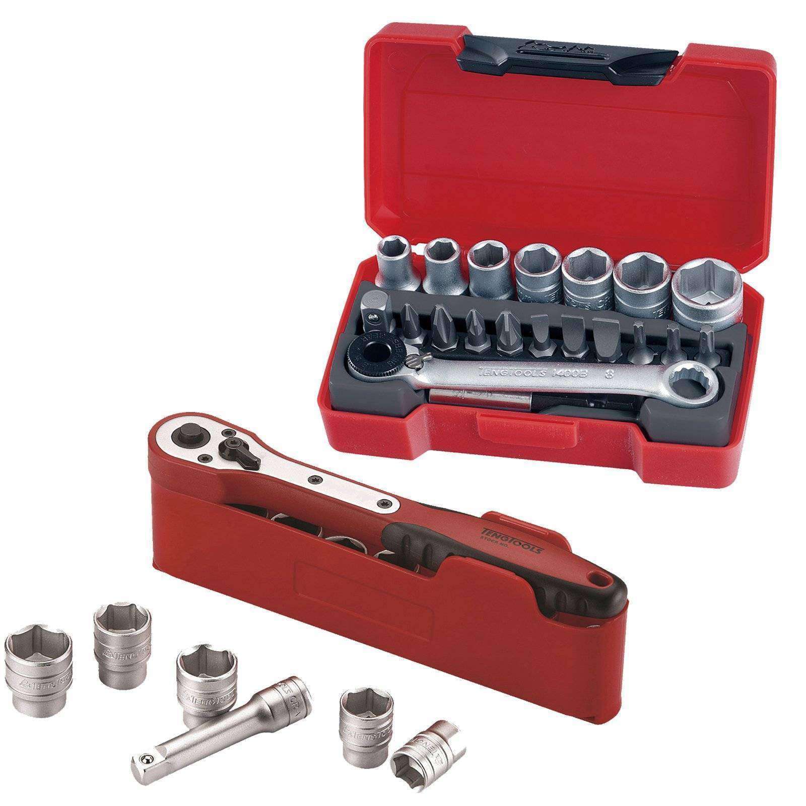 Teng Tools 32 Piece 3/8 Inch and 1/4 Inch Drive Socket Set - M3812N1