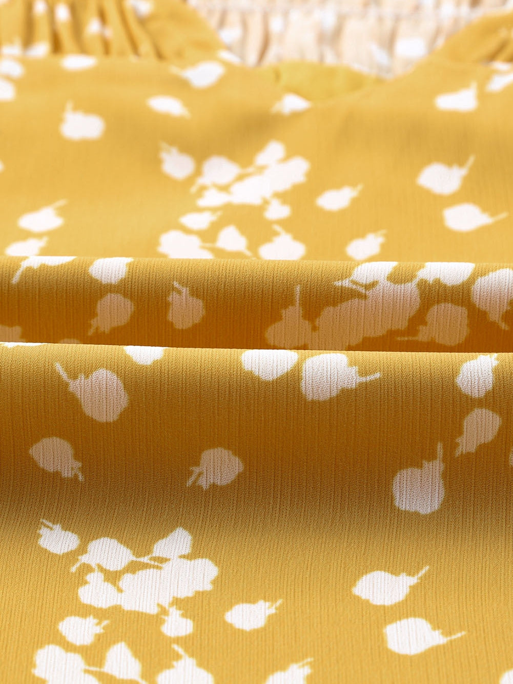 Yellow and White Floral Blouse
