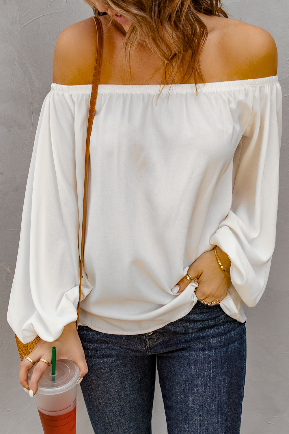 Chic White Off-Shoulder Top