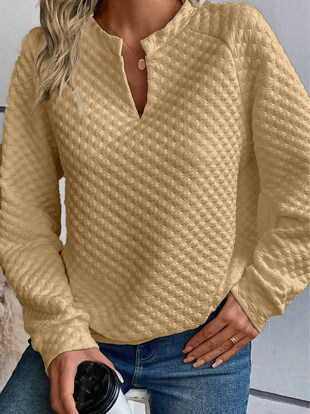 Cozy Quilted Knit Top