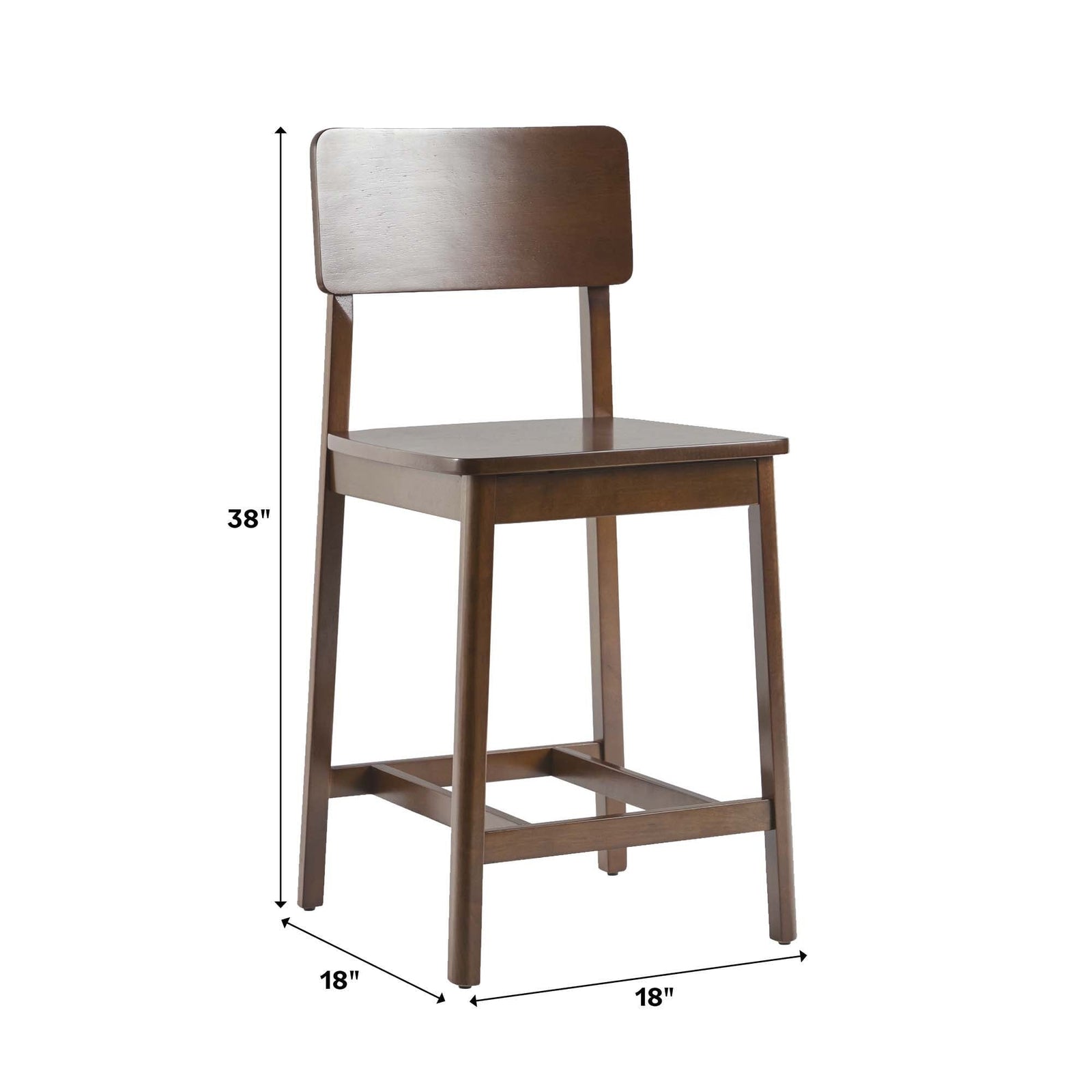Taburete minimalista de madera maciza, juego de 2