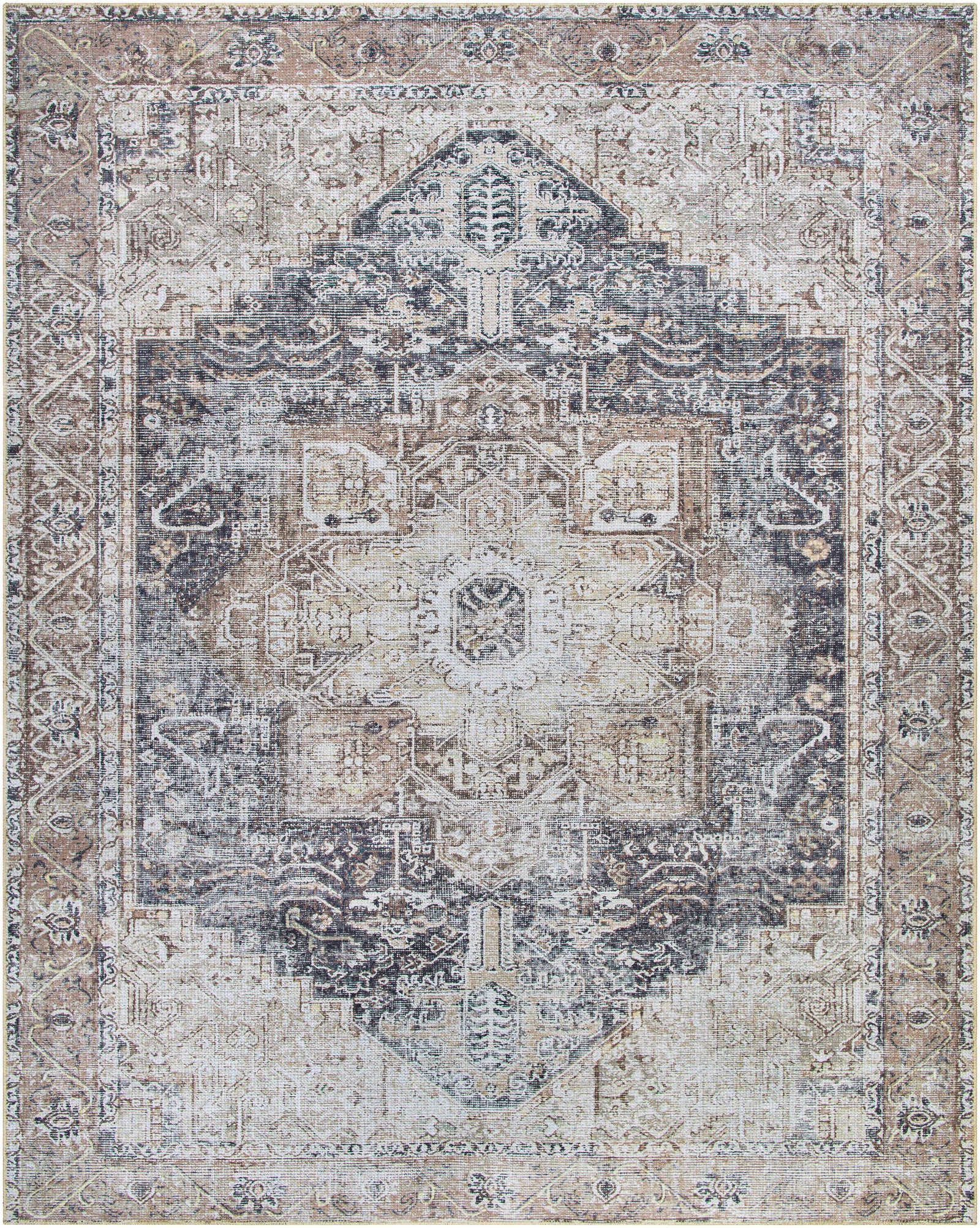 Alfombra lavable beige Rosman - Edición limitada