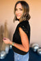Feminine Black Studded Top