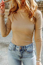 Form-Fitting Ribbed Knit Top