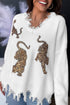 Oversized Knit Jumper with Tiger Motif