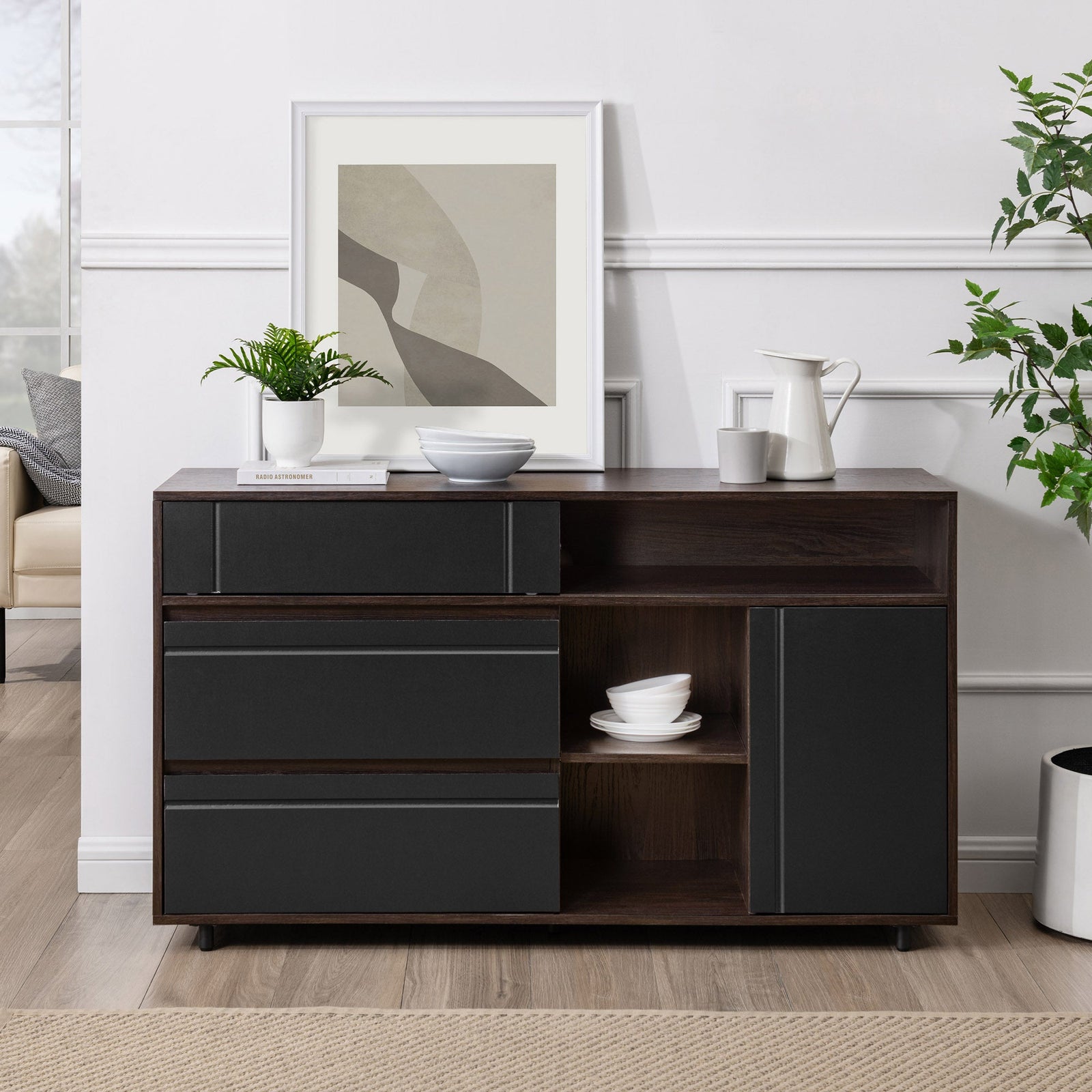 Aparador tipo buffet y mueble de TV contemporáneo de 52