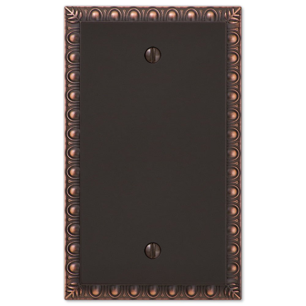 Huevo y dardo de bronce envejecido fundido - 1 placa de pared en blanco