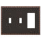 Placa de pared con 2 palancas y 1 balancín de bronce envejecido con forma de huevo y dardo