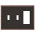 Placa de pared con 2 palancas y 1 balancín de bronce envejecido con forma de huevo y dardo