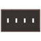 Egg & Dart Aged Bronze Cast - 4 Toggle Wallplate