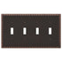 Egg & Dart Aged Bronze Cast - 4 Toggle Wallplate