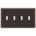 Egg & Dart Aged Bronze Cast - 4 Toggle Wallplate