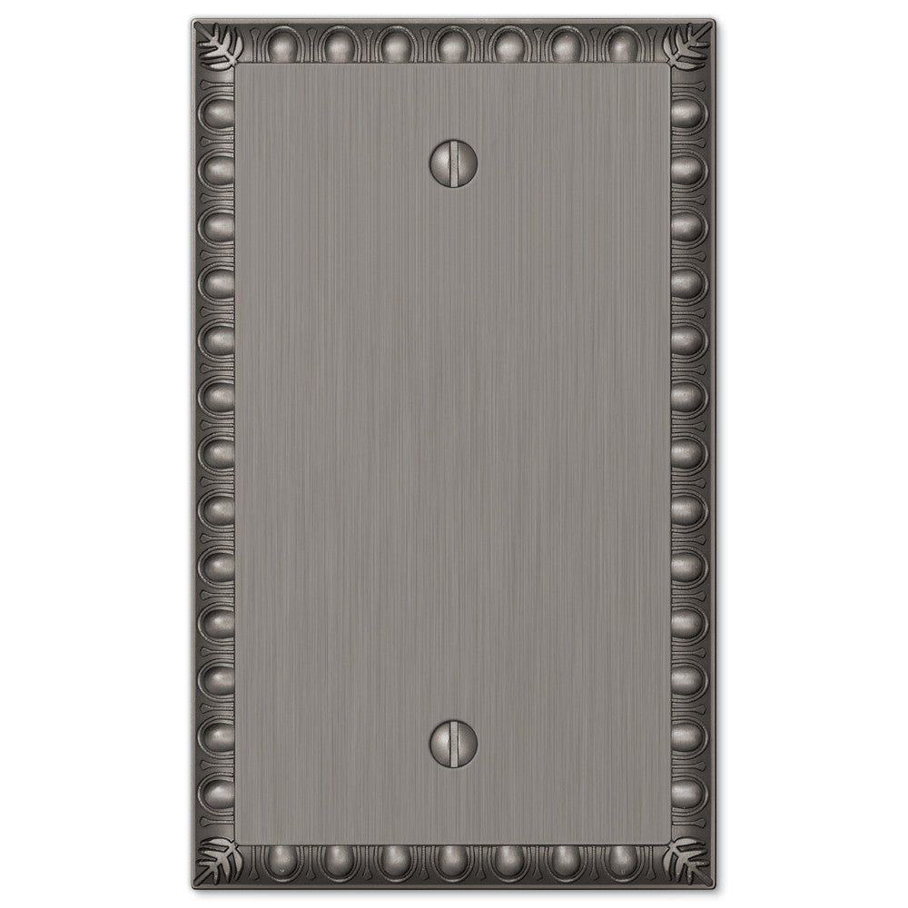 Huevo y dardo de níquel antiguo fundido - 1 placa de pared en blanco