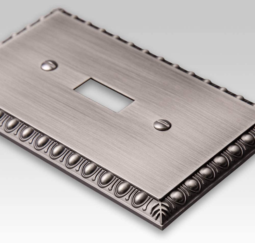 Egg & Dart Antique Nickel Cast - 2 Duplex Wallplate