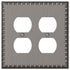 Egg & Dart Antique Nickel Cast - 2 Duplex Wallplate