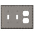 Placa de pared de níquel antiguo con forma de huevo y dardo: 2 palancas y 1 dúplex