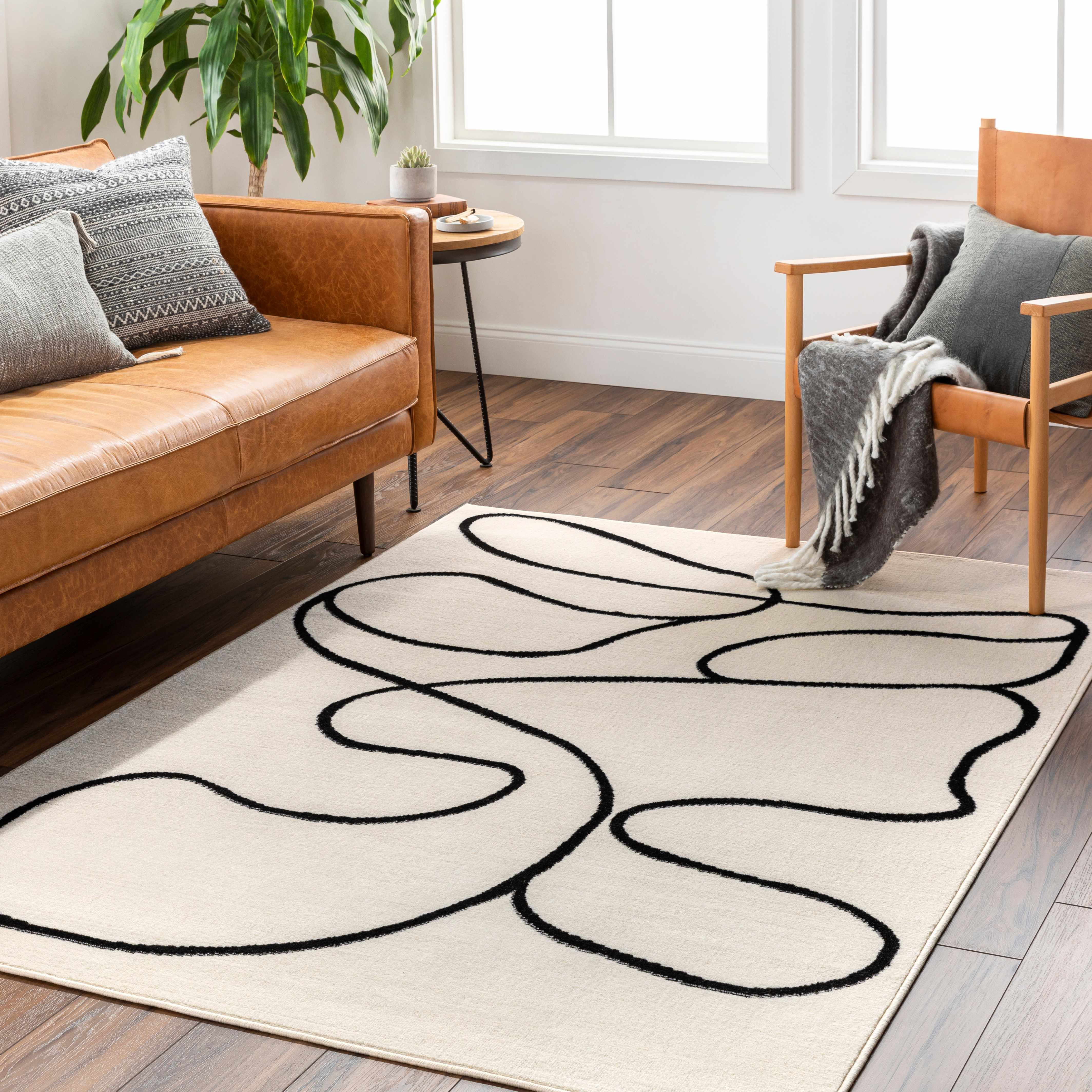 Alfombra bohemia moderna de perfil bajo Eilir