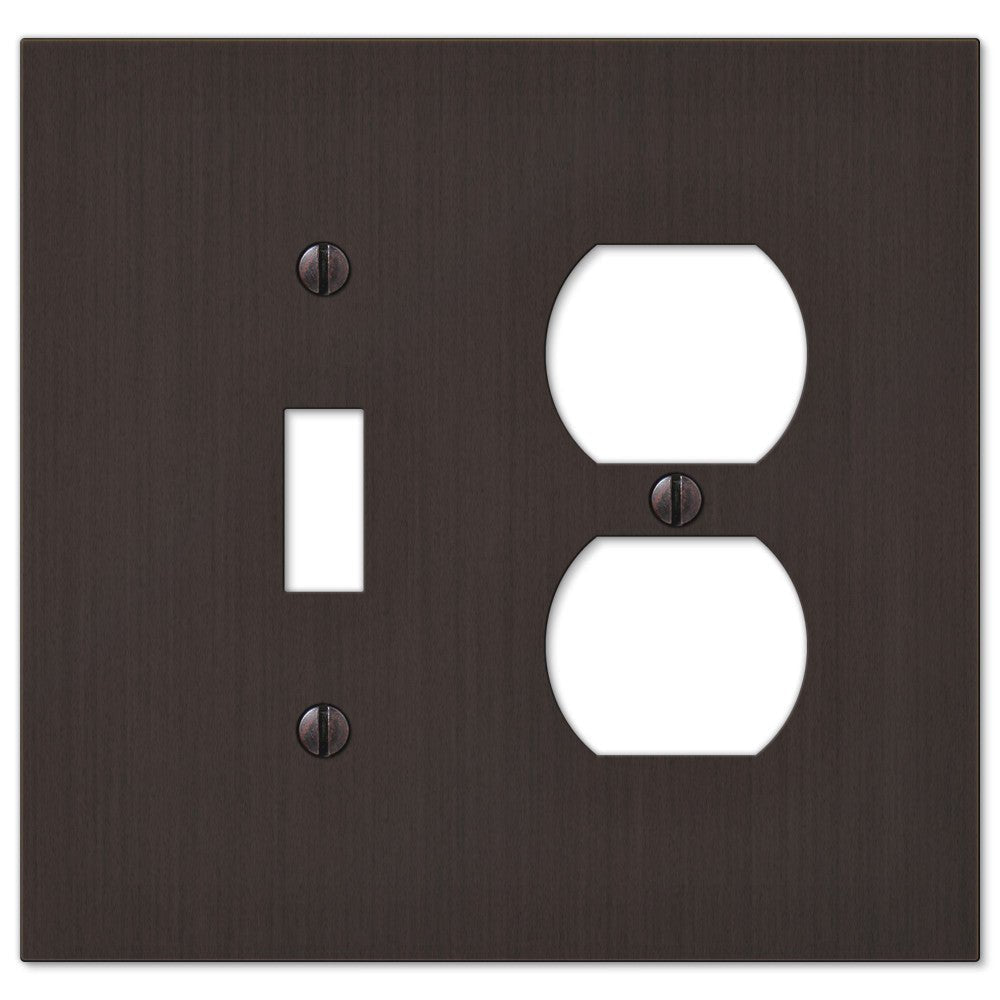 Fundición de bronce envejecido Elan: 1 palanca/1 placa de pared dúplex