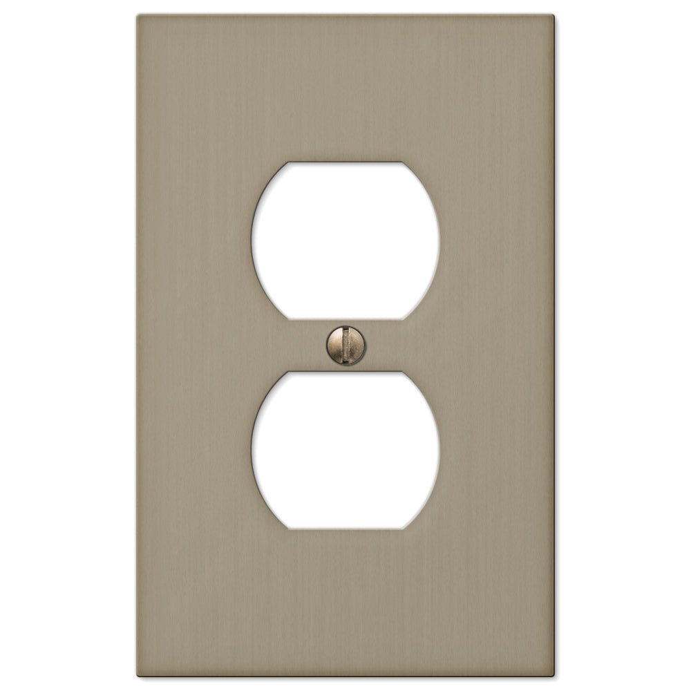 Placa de pared dúplex de bronce fundido cepillado Elan