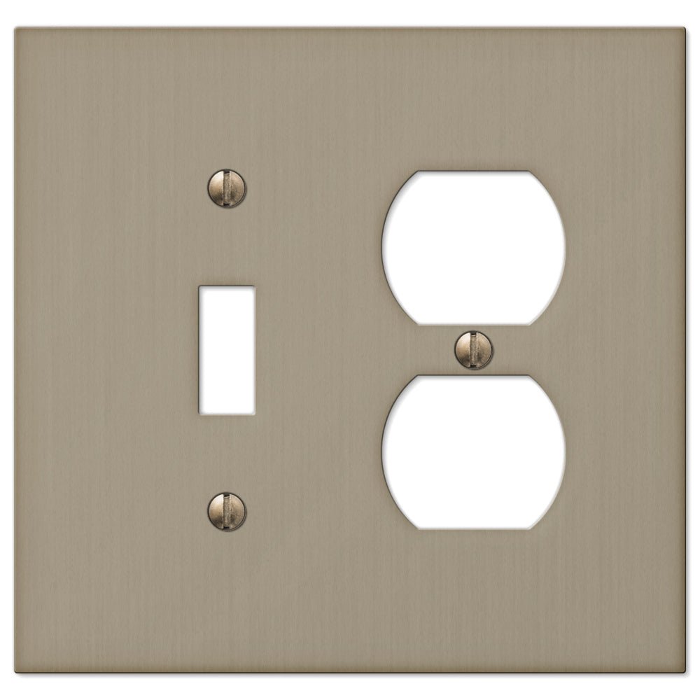 Fundición de bronce cepillado Elan: 1 palanca/1 placa de pared dúplex