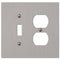 Elan Brushed Nickel Cast - 1 Toggle / 1 Duplex Wallplate