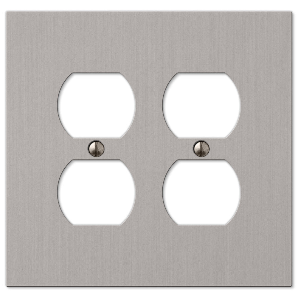 Elan Brushed Nickel Cast - 2 Duplex Wallplate