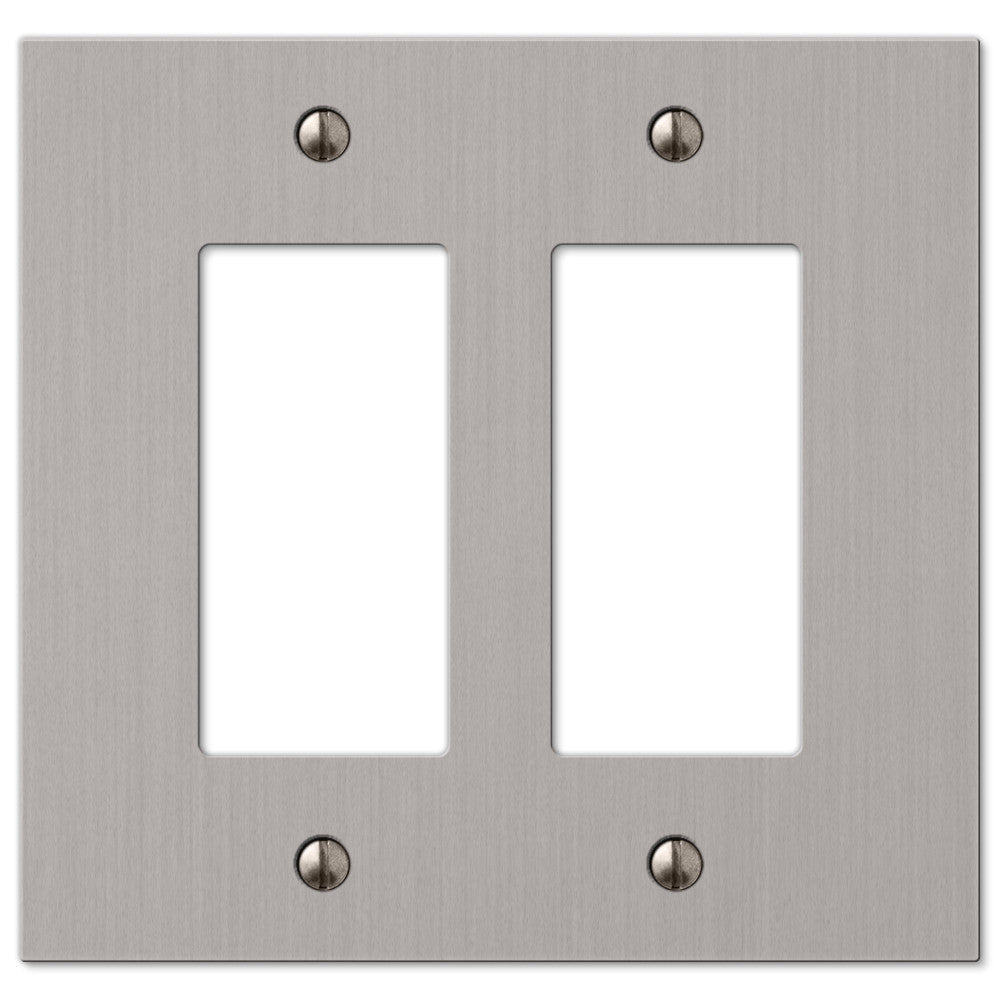 Placa de pared de níquel cepillado fundido Elan de 2 balancines