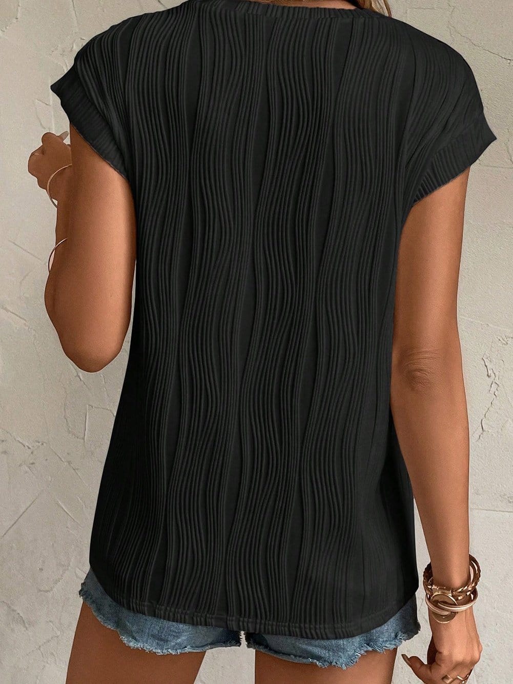 Wavy Pleated Top