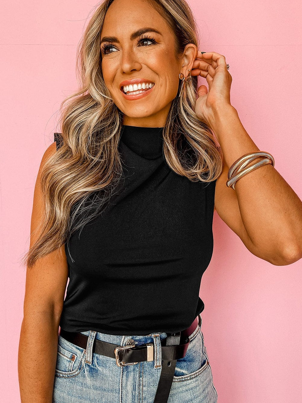 Open Shoulder Halter Neck Top