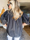 Black Blouse with Ruching