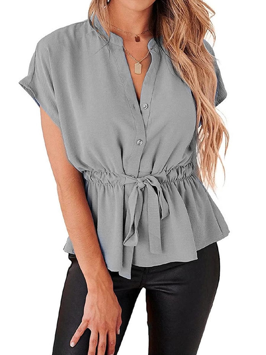 3/4 Sleeve Button-Front Mini Dress